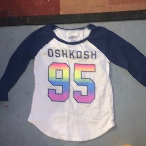 Girls baseball shirt blue and white